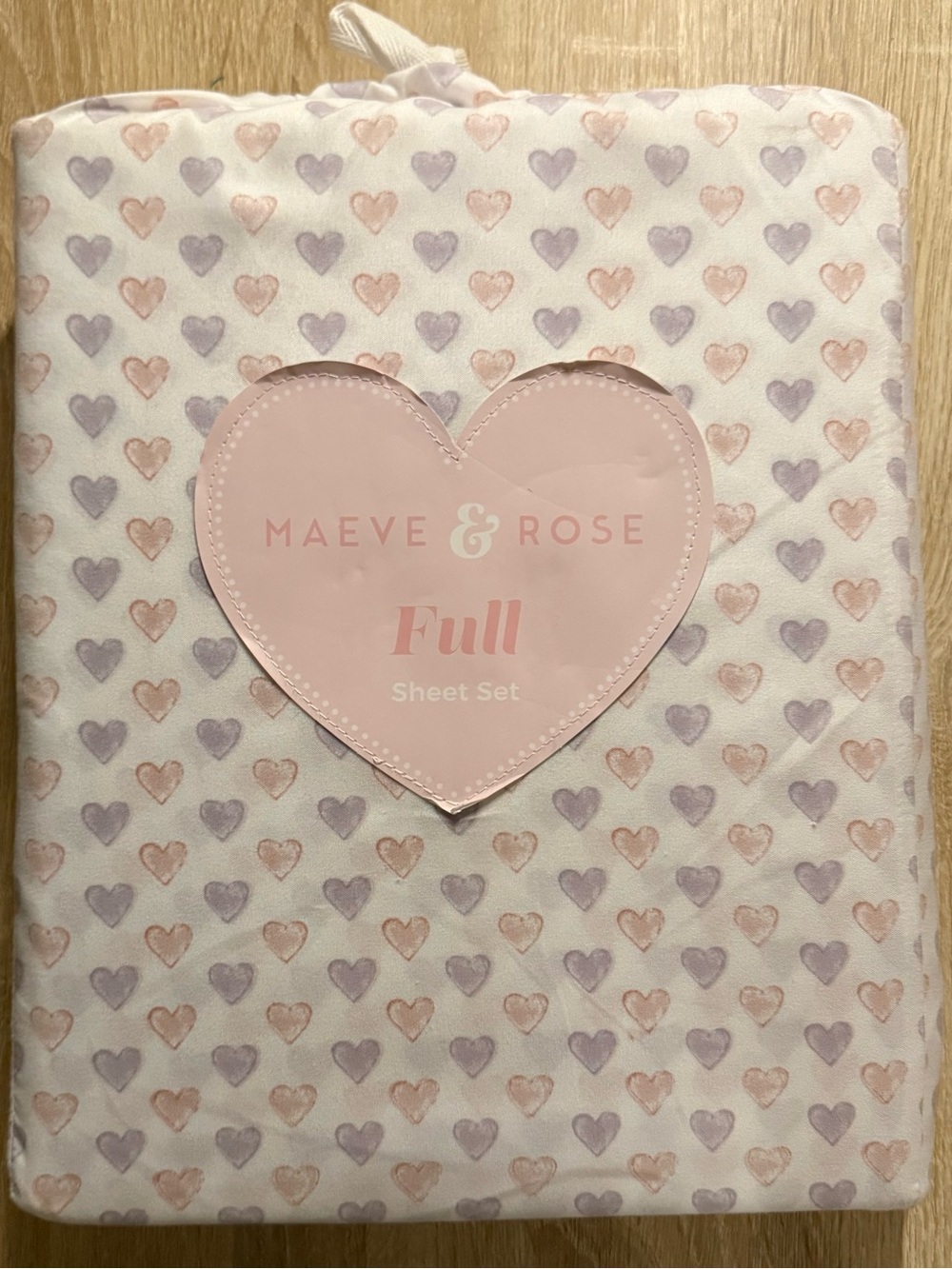 Maeve & Rose Full Sheet Set - Pink & Lavender Hearts